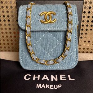 GWP VIP Blue CC Quilted Denim Crossbody Bag